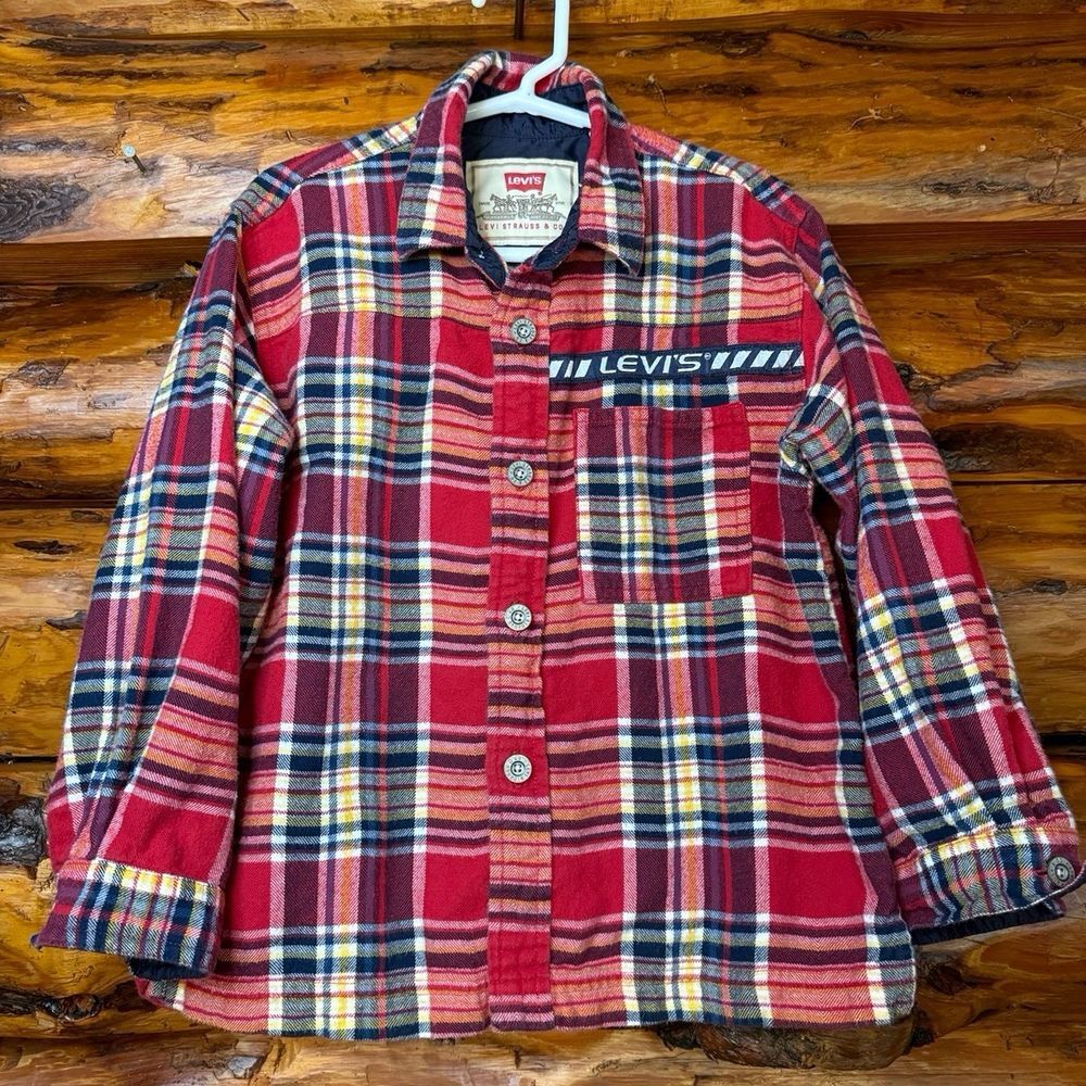 Levi's‎ Red Plaid Long Sleeve Shirt Size 5